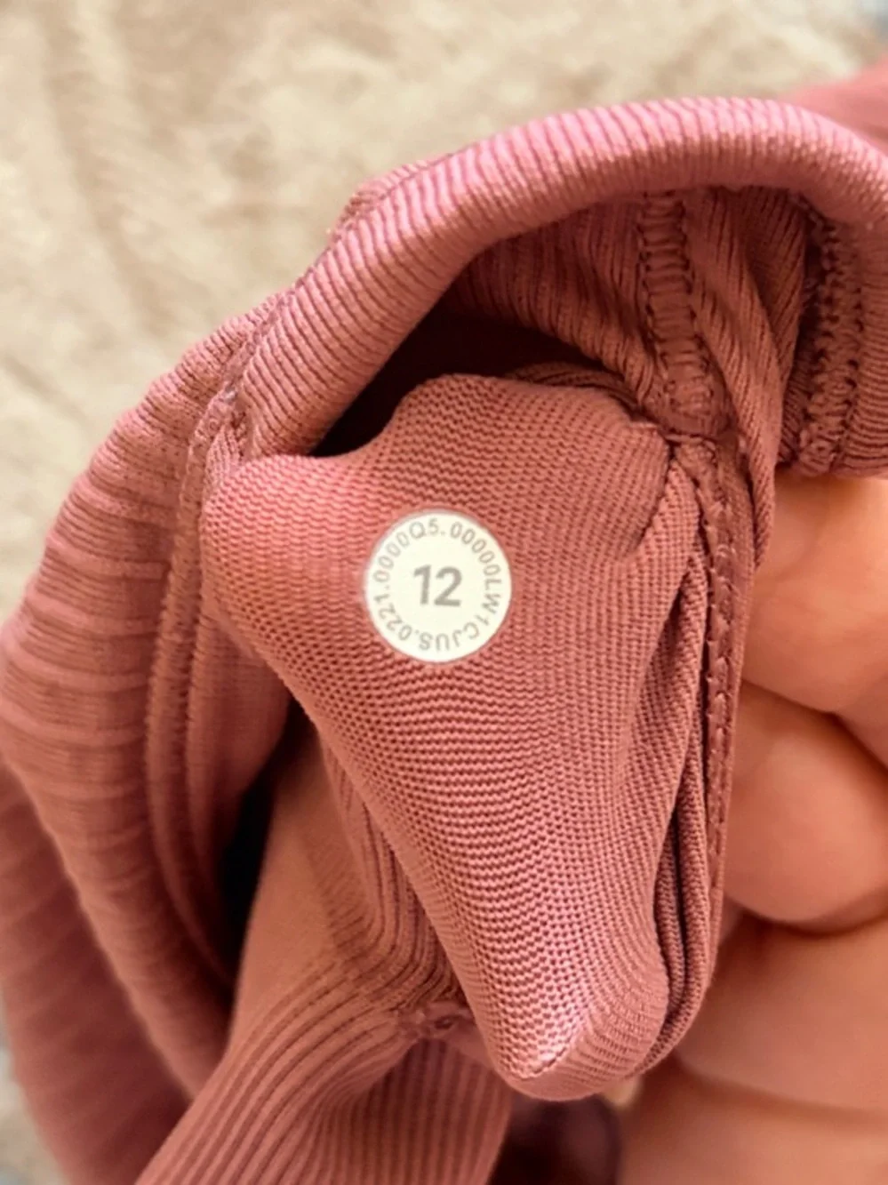 lululemon athletica Ribbed High-Neck Crop Tank - Dusty Rose Mauve